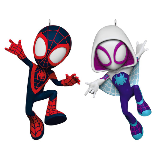 Hallmark - Adornos de Navidad de Recuerdo 2025, Marvel Spidey and His Amazing Friends Spin and Ghost-Spider, Juego de 2, Regalos para fanáticos de Marvel