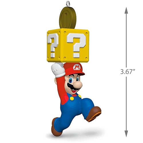 Hallmark - Adornos de Navidad para Nintendo Super Mario con Bloque de Preguntas, Regalos para Jugadores