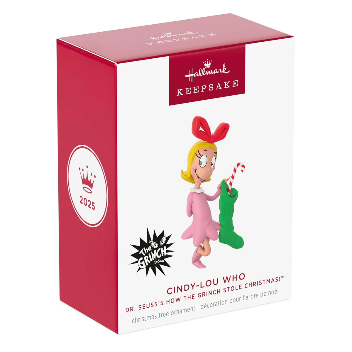 Hallmark - Adorno navideño de Recuerdo 2025, Dr. Seuss's How The Grinch robó la Navidad Cindy-Lou Who, Regalos de película de Navidad