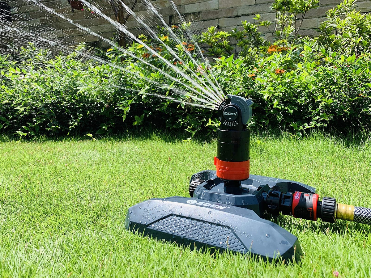 Eden 94124 Sistema de rociador turbo de transmisión de engranajes multipatrón, con juego de conexión rápida, cobertura de 360 grados