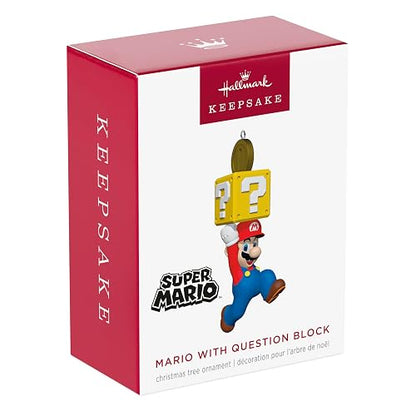 Hallmark - Adornos de Navidad para Nintendo Super Mario con Bloque de Preguntas, Regalos para Jugadores