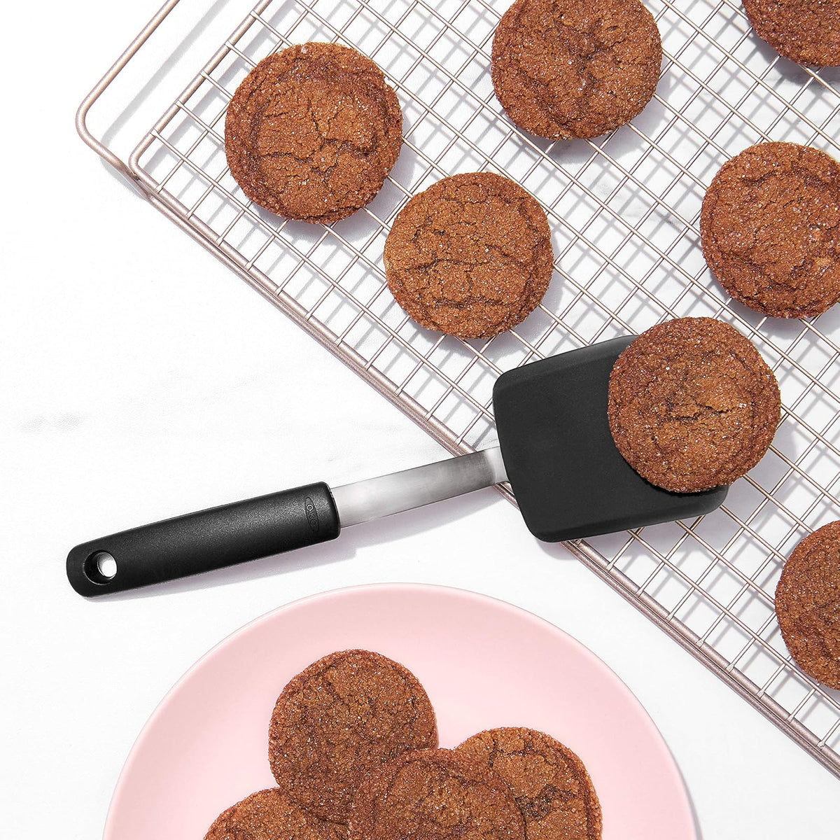 OXO Good Grips 1147100 Silicone Cookie Spatula, 4 pulgadas/10.16 cm, Gris