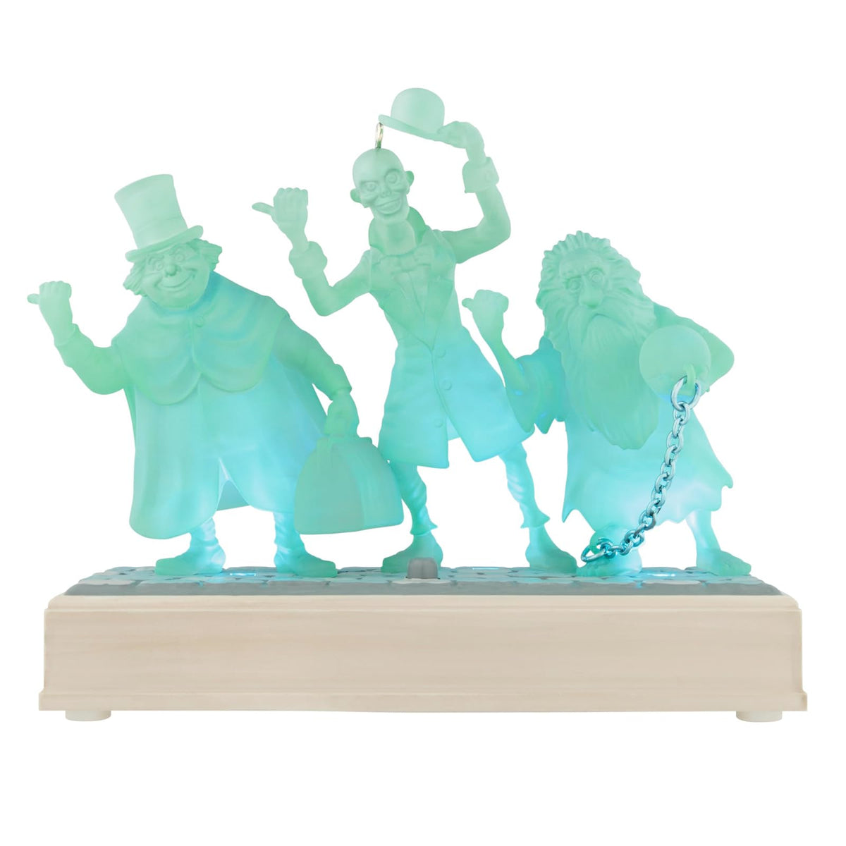 Hallmark - Adorno navideño de Recuerdo 2025, colección Disney The Haunted Mansion The Hitchhiking Ghosts con luz y Sonido, Regalos para fanáticos de Disney
