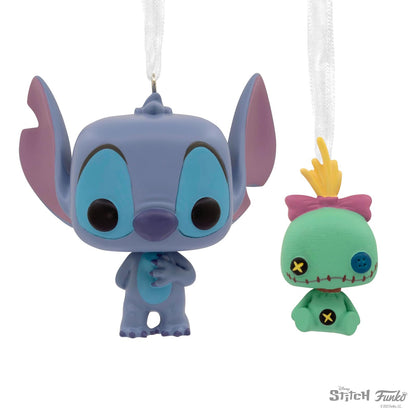Hallmark Disney Stitch con Scrump Funko Pop! Adornos de Navidad, Juego de 2, Regalos de Cultura Pop