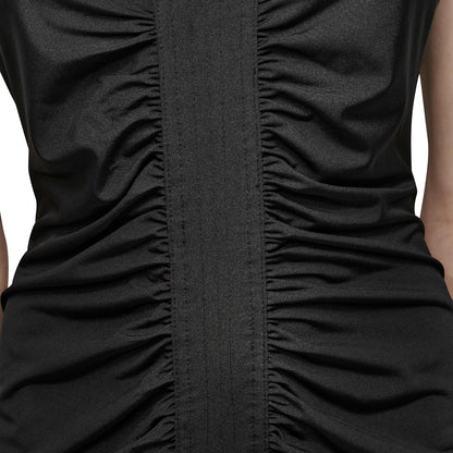 DKNY Sleeveless V-Neck Ruched Sheath Dress Vestido Mujer
