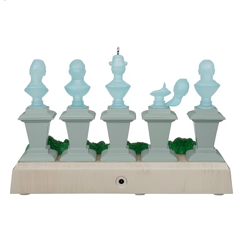 Hallmark - Adornos de Navidad de Disney The Haunted Mansion The Singing Busts con luz y Sonido, Regalos para Fans de Disney