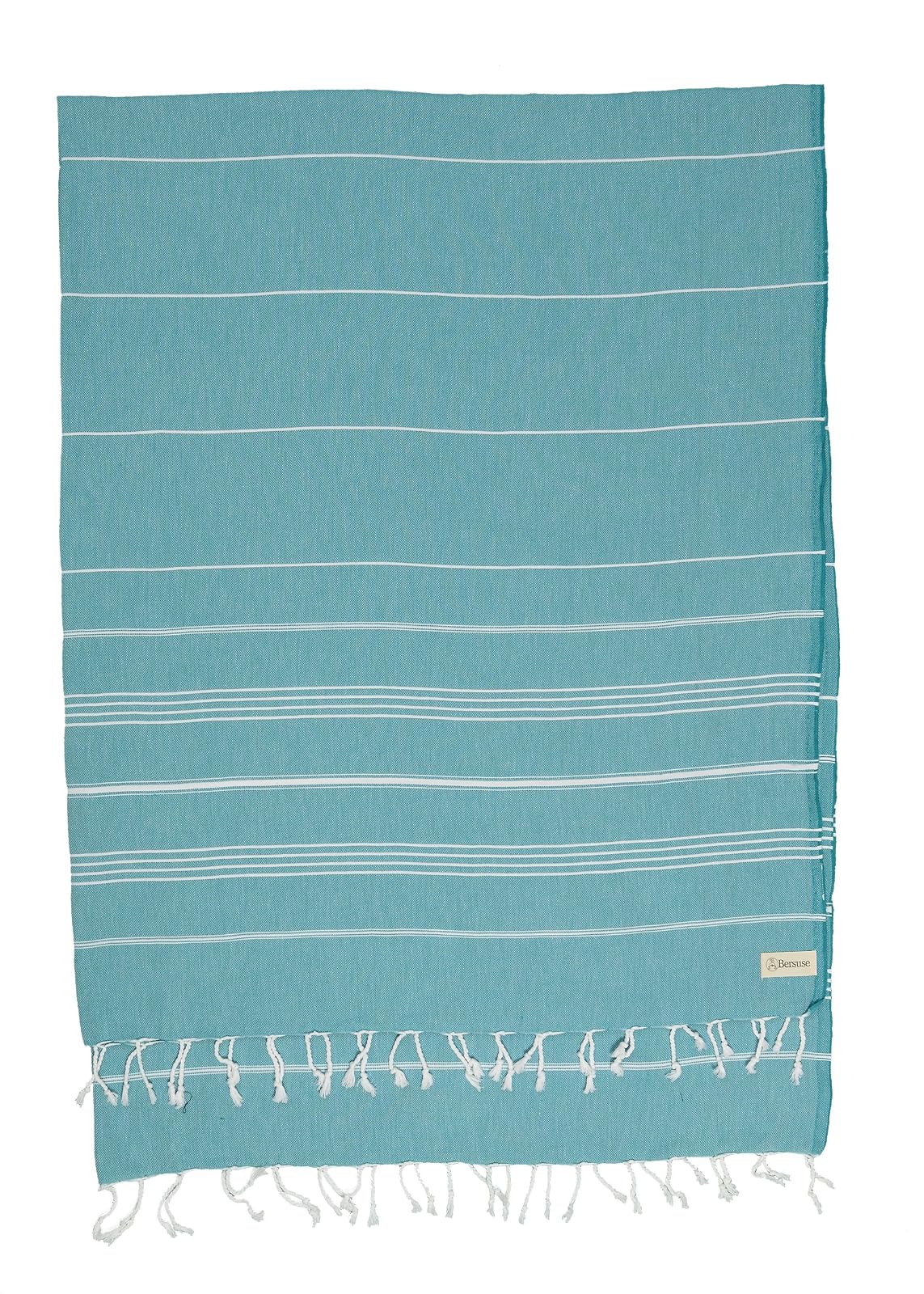 Bersuse Towels - Manta de Playa Anatolia XL, Toalla turca 100% algodón, Extragrande, de Secado rápido, Ligera, de Alta Calidad, 61 x 82 Pulgadas, Color Aguamarina
