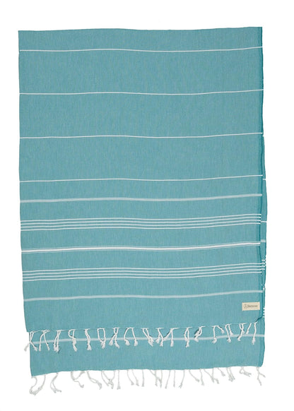 Bersuse Towels - Manta de Playa Anatolia XL, Toalla turca 100% algodón, Extragrande, de Secado rápido, Ligera, de Alta Calidad, 61 x 82 Pulgadas, Color Aguamarina
