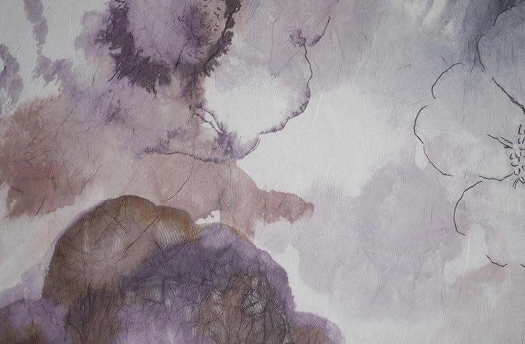 No. 918 Andorra Collection - Panel de Cortina Transparente con Flores aplastadas, Mulberry, 51" x 95", 1