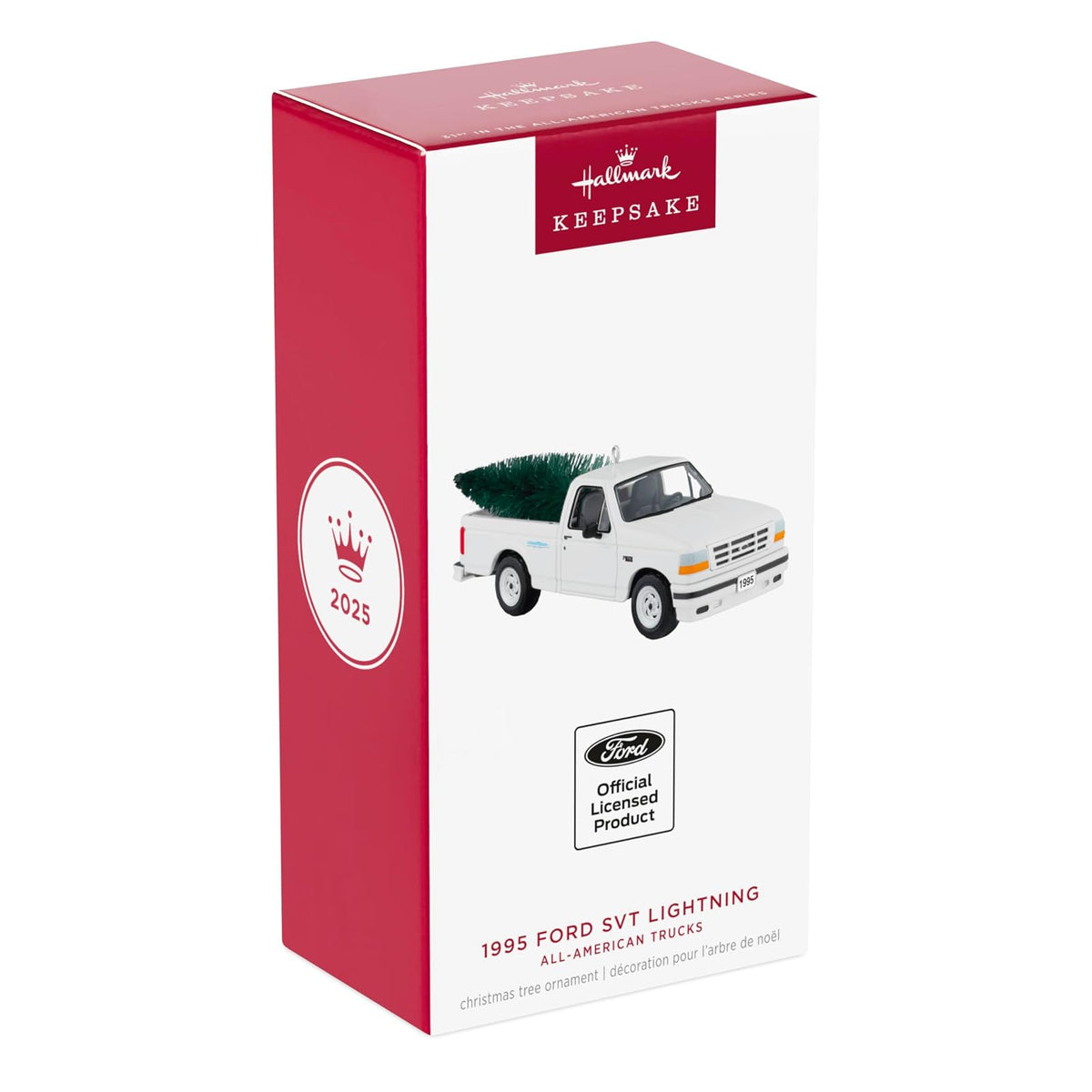 Hallmark - Adorno navideño de Recuerdo 2025, All-American Trucks 1995 Ford SVT Lightning 2025, Metal, Regalos para coleccionistas de automóviles