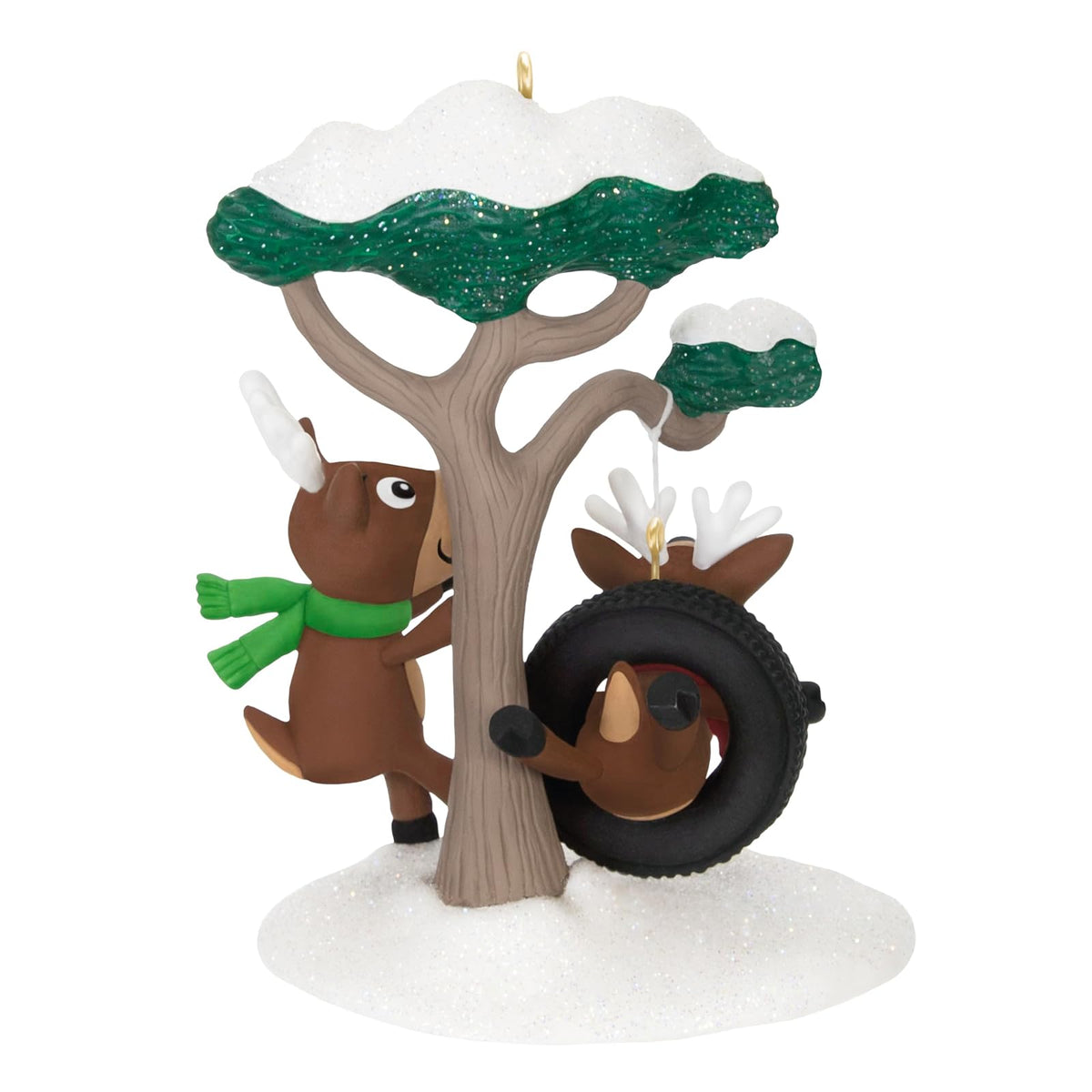 Hallmark - Adorno navideño de Recuerdo 2024, payasadas de Renos, Regalos Divertidos