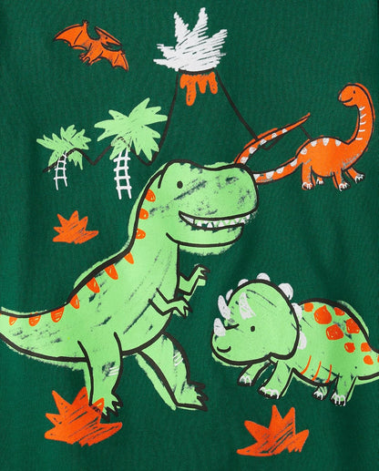 The Children's Place - Camisetas de Manga Corta con diseño de Dino para bebés y niños pequeños, multipaquetes