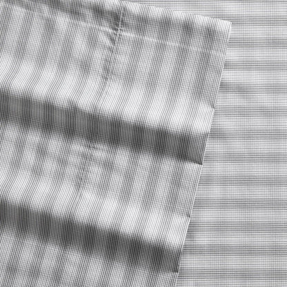 Nautica - Juego de sábanas de algodón percal con Funda de Almohada a Juego, crujiente y Fresco, Esencial para recámara (Michael Plaid Grey)