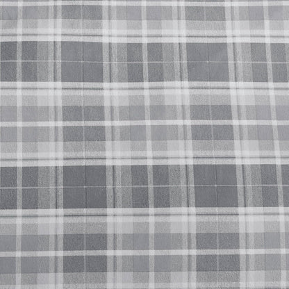 Laura Ashley Home - Juego de sábanas de Franela de algodón, cepilladas para Mayor suavidad y Comodidad (Gris a Cuadros, Queen)