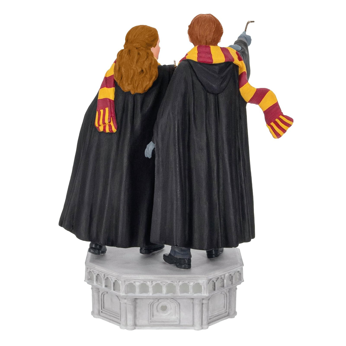 Hallmark - Adornos de Navidad de Recuerdo de Harry Potter y la colección de la Cámara de los Secretos Ron Weasley y Hermione Granger con luz y Sonido, Regalos para los Fans de Harry Potter