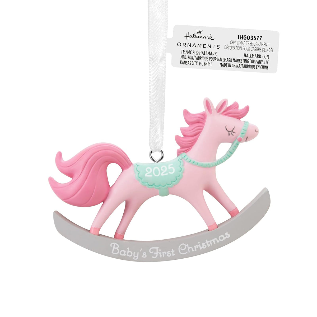 Hallmark - Adornos de Navidad para bebé y niña, Primer Caballo mecedor de Navidad 2025, Regalos para bebés