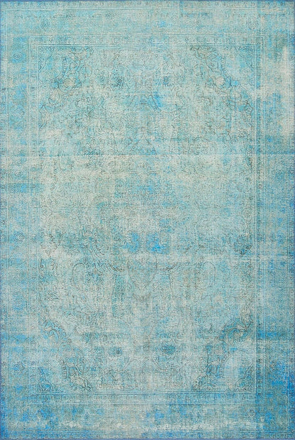 Loloi Tapete Tejido Estilo Vintage, Colección Loren - Aqua - 3'9" x 2'3" (Rectangular)