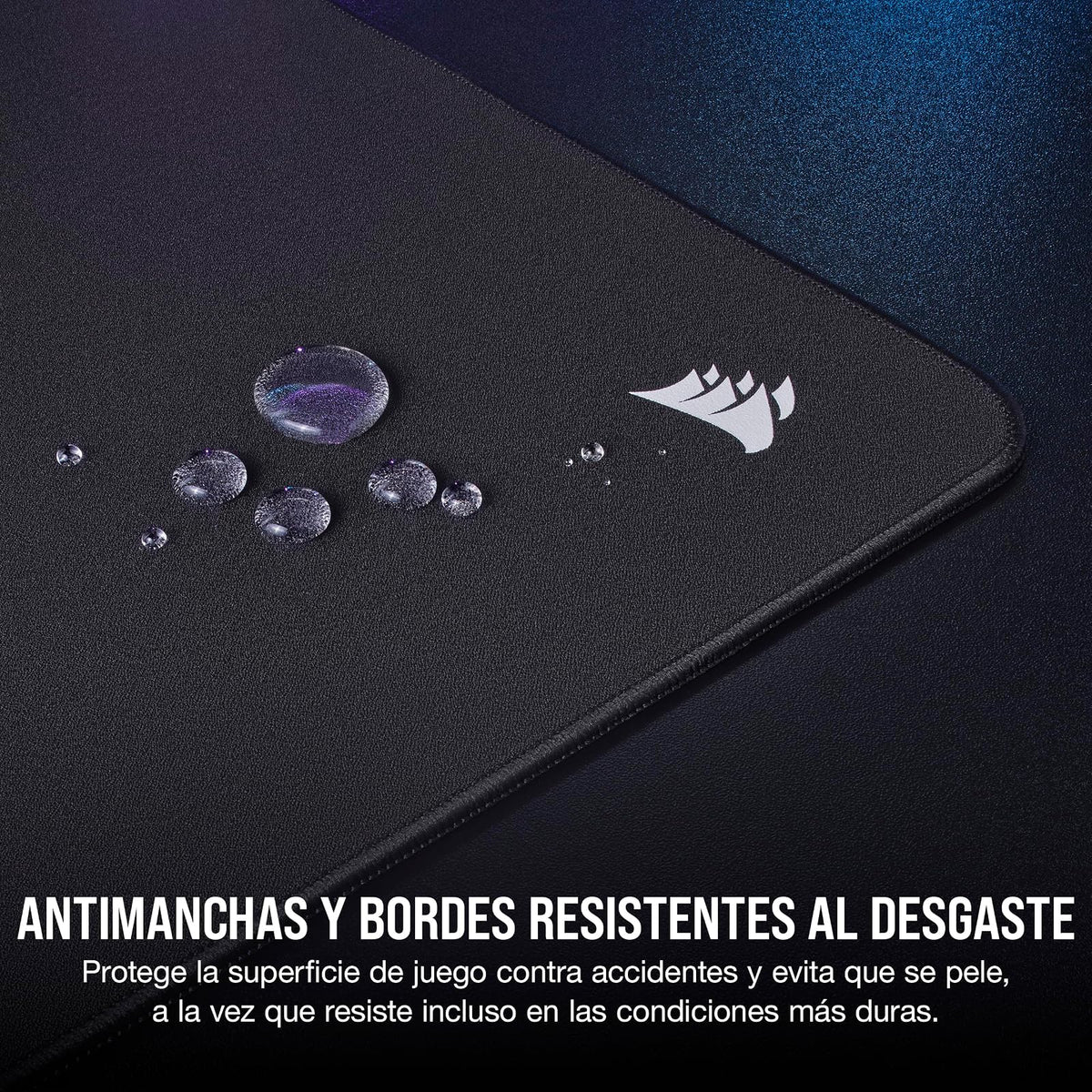 Corsair MM500 v2 - Alfombrilla de ratón híbrida Grande para Juegos, 45 x 40 cm, Revestimiento a Prueba de derrames, Bordes cosidos antideshilachados, Base de Goma Antideslizante, Color Negro