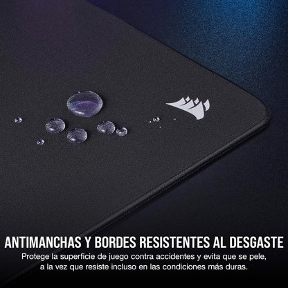 Corsair MM500 v2 - Alfombrilla de ratón híbrida Grande para Juegos, 45 x 40 cm, Revestimiento a Prueba de derrames, Bordes cosidos antideshilachados, Base de Goma Antideslizante, Color Negro