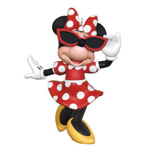 Hallmark - Adorno navideño de Recuerdo 2025, Disney Minnie Mouse Sunny Chic, Regalos para Fans de Disney