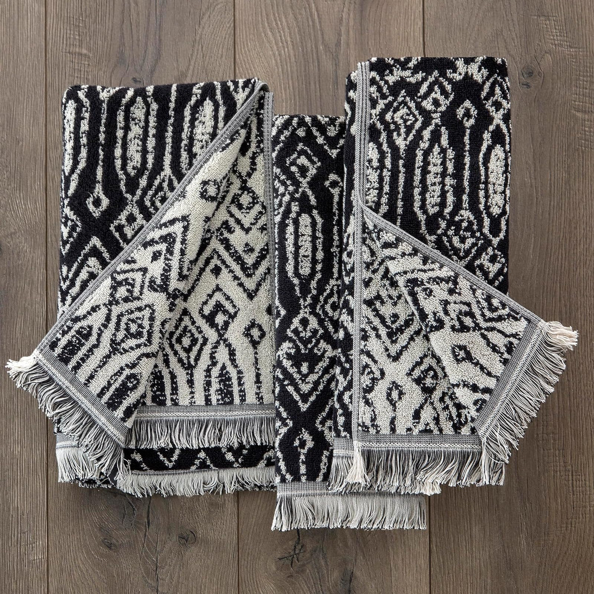 SKL Home Nador - Toalla de baño Jacquard Color Negro