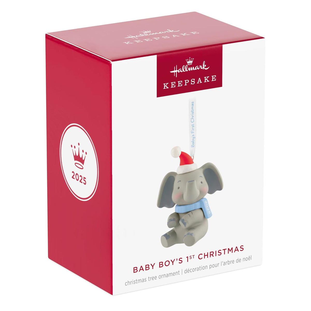 Hallmark - Adorno navideño de Recuerdo 2025, el Primer Elefante navideño para bebé niño 2025