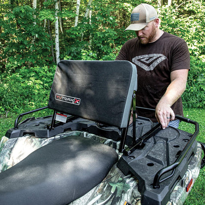 Yutrax - Respaldo Universal para ATV, Marco de Asiento de Acero Resistente, Posiciones Ajustables del Respaldo del Asiento, cojín de 2 Pulgadas de Grosor, se pliega Cuando no está en Uso, TX219