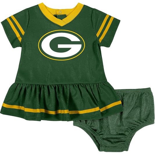 Gerber NFL - Vestido de Jersey y Funda para pañales para niñas