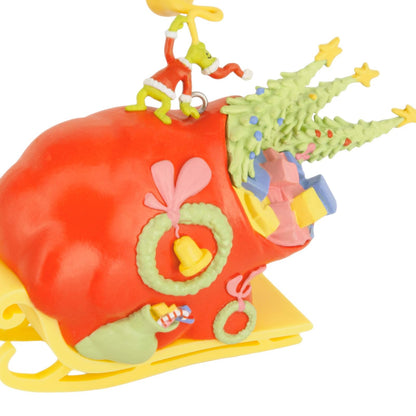 Hallmark Dr. Seuss's How The Grinch robó la Navidad Grinch on Sleigh Adornos de Navidad, Regalos de película de Navidad