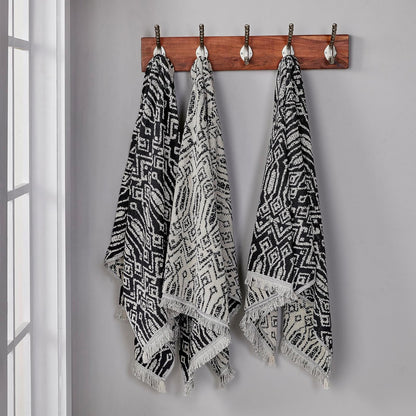 SKL Home Nador - Toalla de baño Jacquard Color Negro