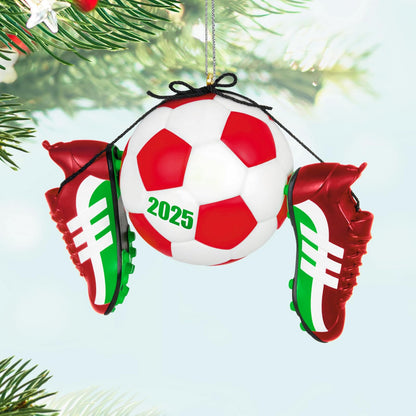 Hallmark - Adorno navideño de Recuerdo 2025, Estrella del fútbol 2025, Regalos para fanáticos del Deporte