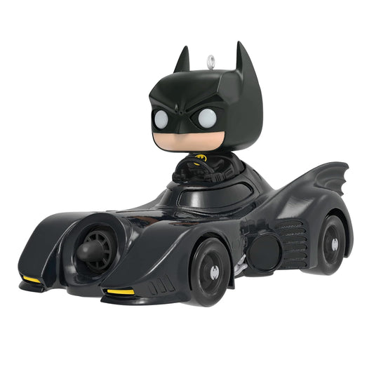Hallmark - Adorno navideño de Recuerdo 2024, DC 1989 Batman in His Batmobile Funko Pop!, Regalos de superhéroe