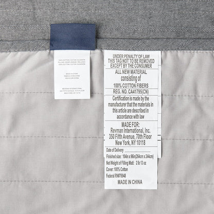 Nautica Colección Vessey | Colcha 100% algodón Reversible y Ligera, prelavada para Mayor Comodidad, fácil Cuidado, Lavable a máquina, King, Gris
