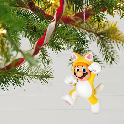 Hallmark - Adorno navideño de Recuerdo 2023, Nintendo Super Mario Powered Up con Mario Cat, Regalos para Jugadores