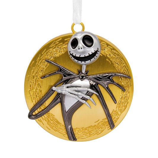 Hallmark Disney Tim Burton's The Nightmare Before Christmas Jack Skellington on Moon Ornamento de Navidad, Metal, Regalos para fanáticos de Disney
