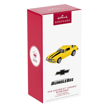 Hallmark - Adorno de Navidad 2025, The Car's The Star Transformers 1976 Chevrolet Camaro Bumblebee, Metal, Regalos de película