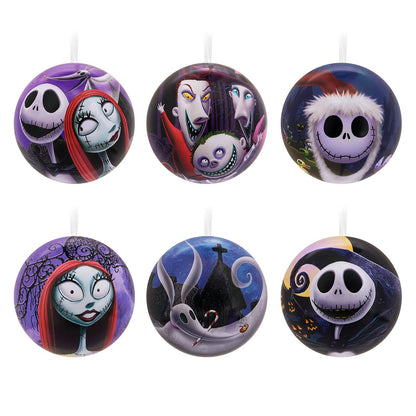 Hallmark Set de 12 Adornos Navideños Mickey y Minnie, Bola de Lata - Pesadilla antes de Navidad