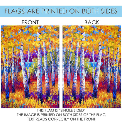 Toland Home Garden Blissful Birches 71.1 x 101.6 cm Decorativo Colorido Multicolor otoño árbol casa Bandera