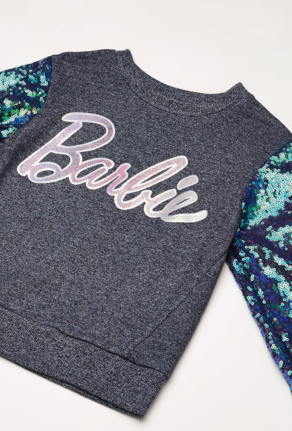 Barbie Sudadera Barbie Azul Marina con Lentejuelas Sudadera Niñas