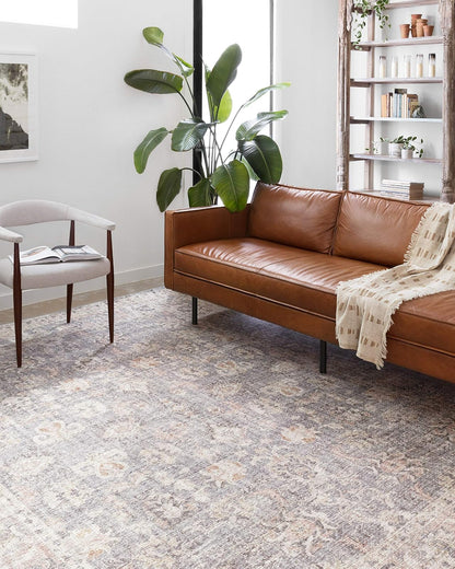 Loloi Rugs Skye - Alfombra Decorativa Estilo Vintage - Grey - Apricot - 5'6" x 3'6" (Rectangular)
