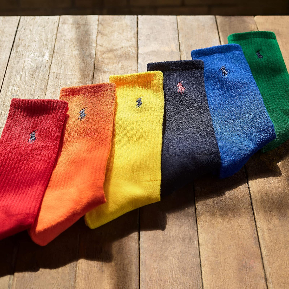 POLO RALPH LAUREN Athletic Performance Cotton Crew Socks - 6 Pair Pack - Mesh & Sport Moisture Wicking Deporte clásicoHombre