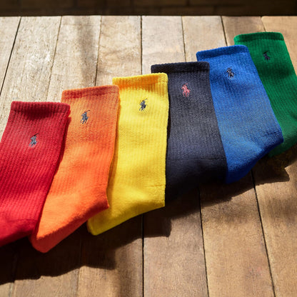 POLO RALPH LAUREN Athletic Performance Cotton Crew Socks - 6 Pair Pack - Mesh & Sport Moisture Wicking Deporte clásicoHombre