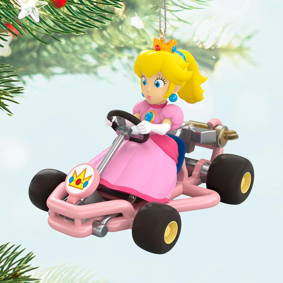 Hallmark - Adorno navideño de Recuerdo 2025, Nintendo Mario Kart Princess Peach, Regalos para Jugadores