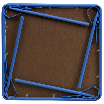 Flash Furniture Kids Blue Folding Table, 24" D x 24" W x 20.25" H | Parte superior acolchada de vinilo, patas de bloqueo con revestimiento de polvo, guardería