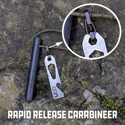 UCO Titan Fire Striker Ferro Rod Herramienta de Supervivencia de Arranque de Fuego con Correa y Multiherramienta, más de 20.000 Golpes