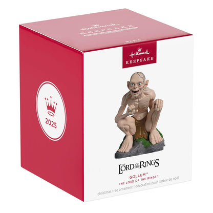 Hallmark - Adorno navideño de Recuerdo 2025, El Señor de los Anillos Gollum con Sonido y Movimiento, Regalos de película