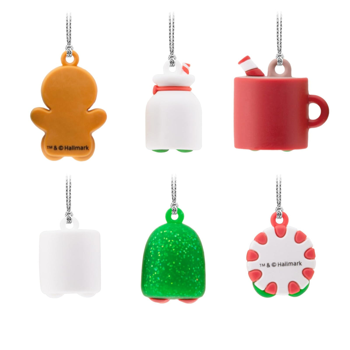 Hallmark Better Together - Mini Adornos de Navidad para día Festivo, irrompibles, Juego de 6, Regalos de Comida