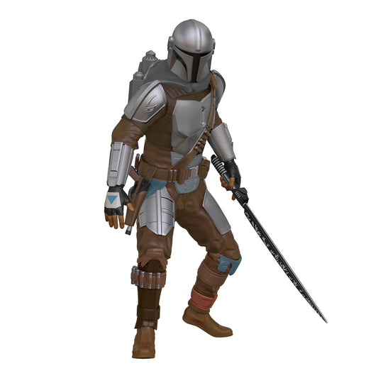 Hallmark - Adorno navideño de Recuerdo 2024, Star Wars: The Mandalorian Wielding The Darksaber, Regalos para Fans de Star Wars