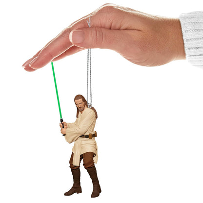 Hallmark - Adorno navideño de Recuerdo 2024, Star Wars: The Phantom Menace 25 Aniversario, Qui-Gon Jinn, Regalos para Fans de Star Wars
