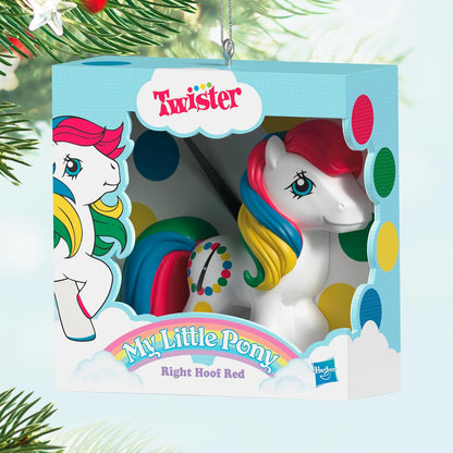 Hallmark - Adorno navideño de Recuerdo 2025, Hasbro My Little Pony Retro Twister Right Hoof Red, Nostalgia Gifts